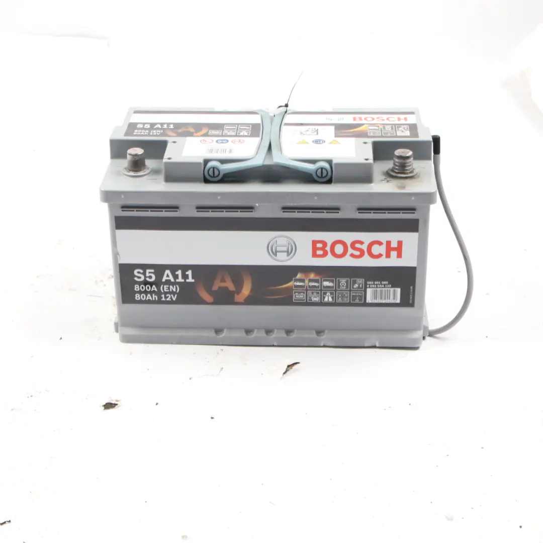 Bosch S5 A11 AGM Start Stop Accumulator Battery 80Ah 800A 12V to with Part number Bosch S5 A11 80Ah Accumulator Bosch S5 A11 AGM Start Stop Accumulator Battery 80Ah 800A 12V - SKU BOSCH-AGM-80AH - Part number Bosch S5 A11 80Ah Accumulator