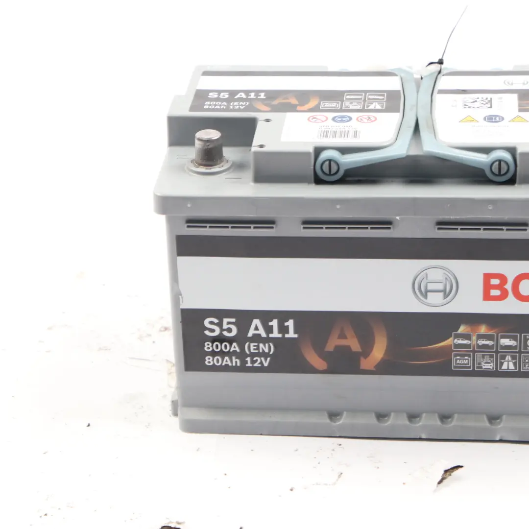  Bosch S5 A11 AGM Start Stop Accumulator Battery 80Ah 800A 12V - SKU BOSCH-AGM-80AH - Part number Bosch S5 A11 80Ah Accumulator