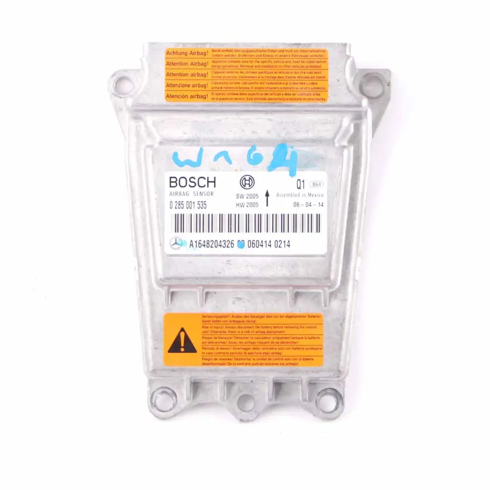 MLW164 Moduł Kontroler Poduszki Powietrznej Airbag do Mercedes o numerze A1648204326 Mercedes MLW164 Moduł Kontroler Poduszki Powietrznej Airbag - SKU A1648204326 - Numer Części A1648204326