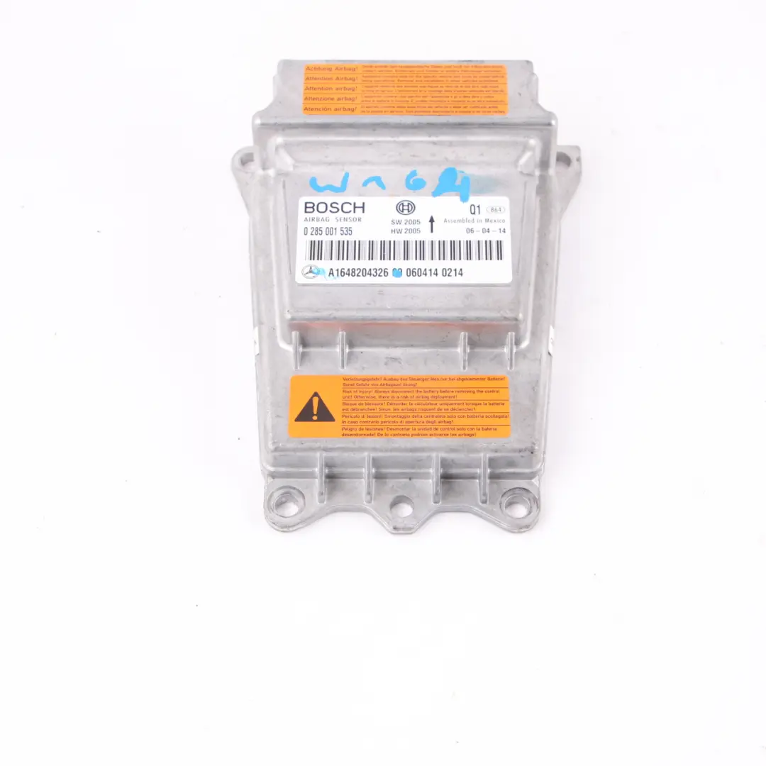 MLW164 Moduł Kontroler Poduszki Powietrznej Airbag do Mercedes o numerze A1648204326 Mercedes MLW164 Moduł Kontroler Poduszki Powietrznej Airbag - SKU A1648204326 - Numer Części A1648204326
