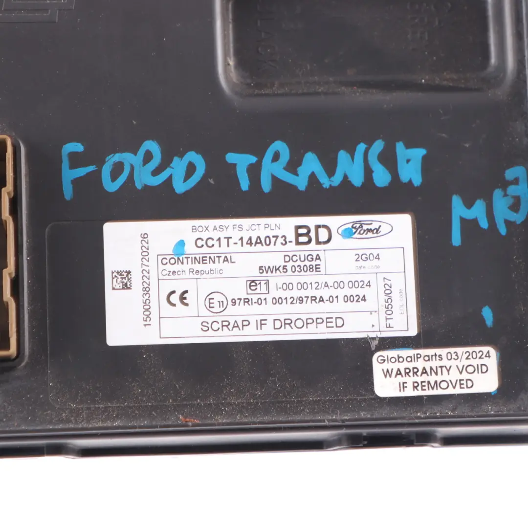 Fuse Box Ford Transit MK7 Fuse Relay Box Body Control Module BCM to with Part number CC1T-14A073-BD Fuse Box Ford Transit MK7 Fuse Relay Box Body Control Module BCM - SKU CC1T-14A073-BD - Part number CC1T-14A073-BD