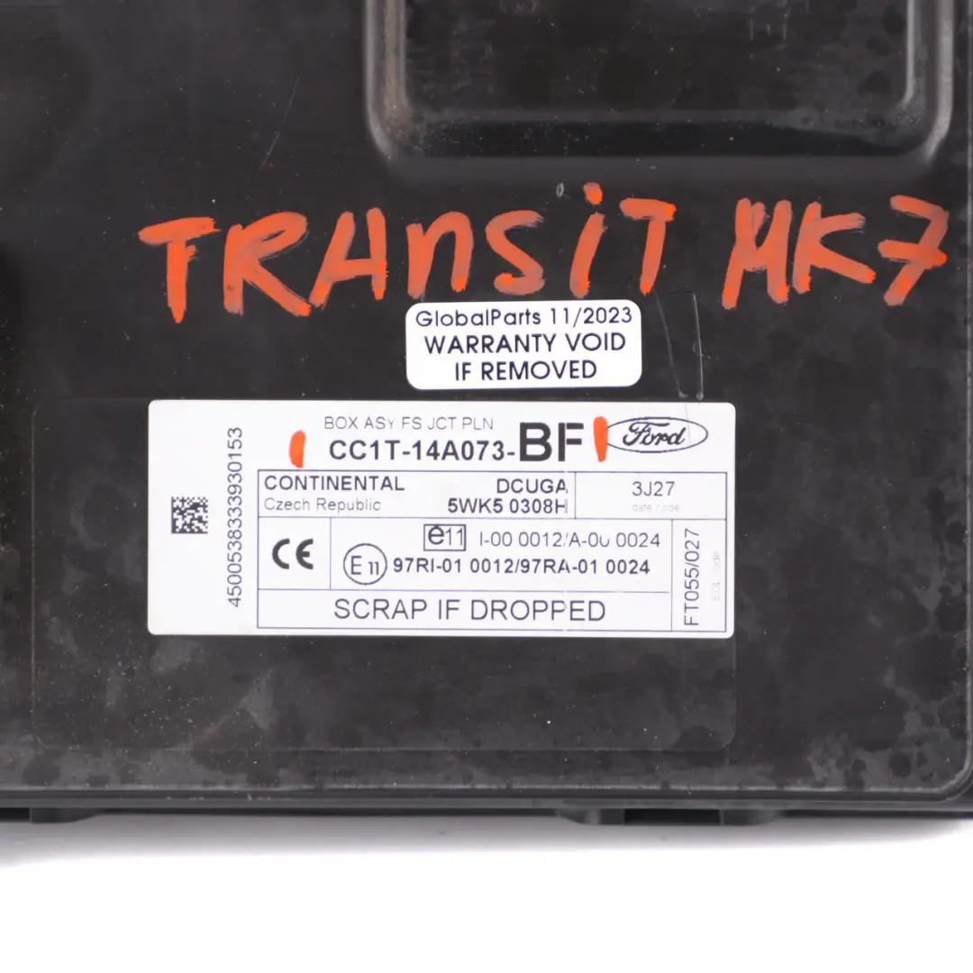 Body Control Module Unit FS JCT PLN ECU to Ford Transit Mk7 with Part number CC1T-14A073-BF Ford Transit Mk7 Body Control Module Unit FS JCT PLN ECU - SKU CC1T-14A073-BF - Part number CC1T-14A073-BF
