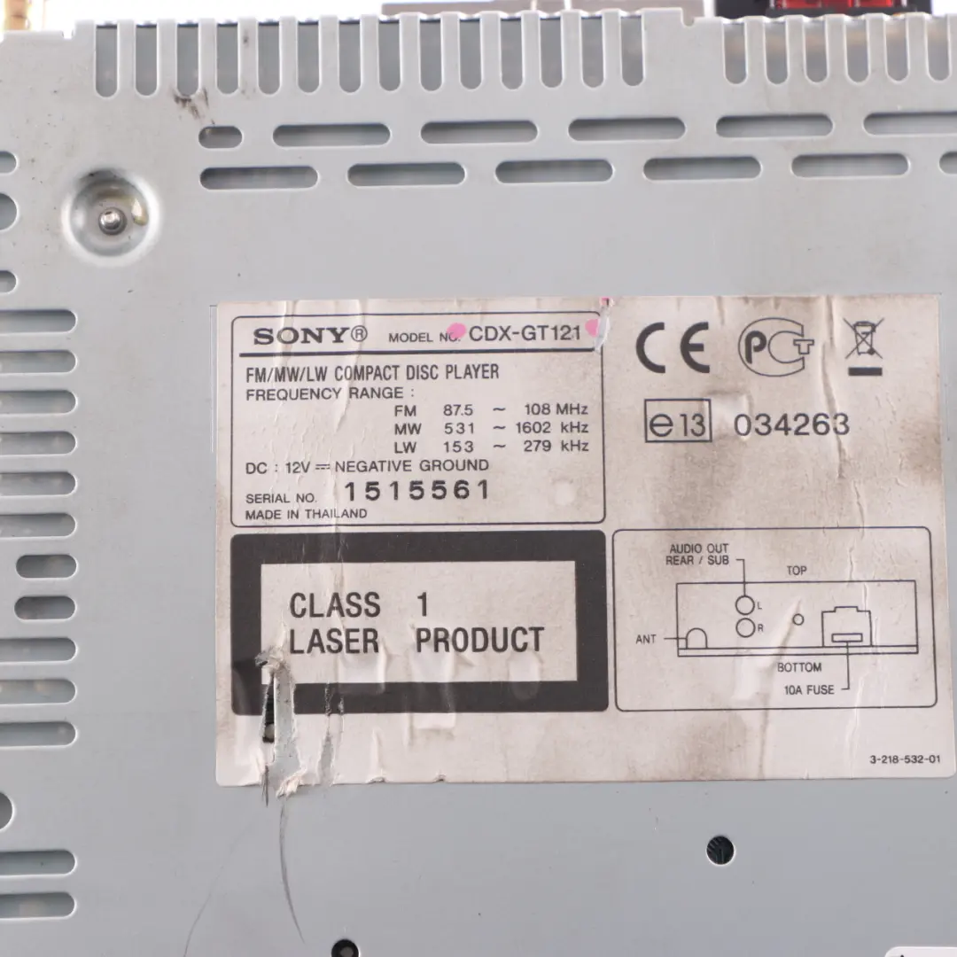  Genuine Sony Xplod CD Compact Disc Stereo Audio Player Head Unit - SKU CDX-GT121 - Part number CDX-GT121