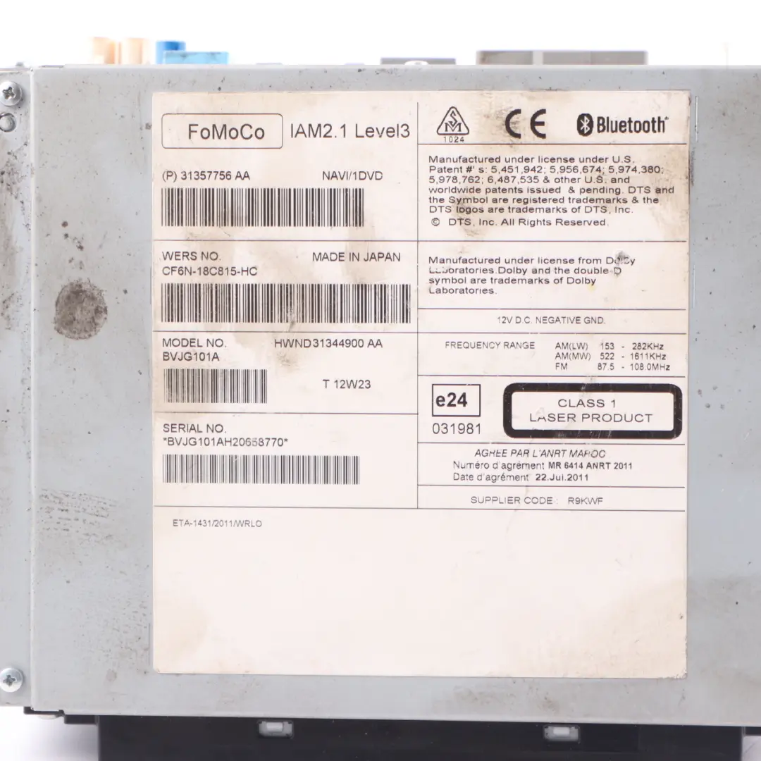 Radio CD Player Sat Nav Head Unit to Jaguar XF Range Rover Sport L320 with Part number CF6N18C815HC Jaguar XF Range Rover Sport L320 Radio CD Player Sat Nav Head Unit - SKU CF6N18C815HC - Part number CF6N18C815HC