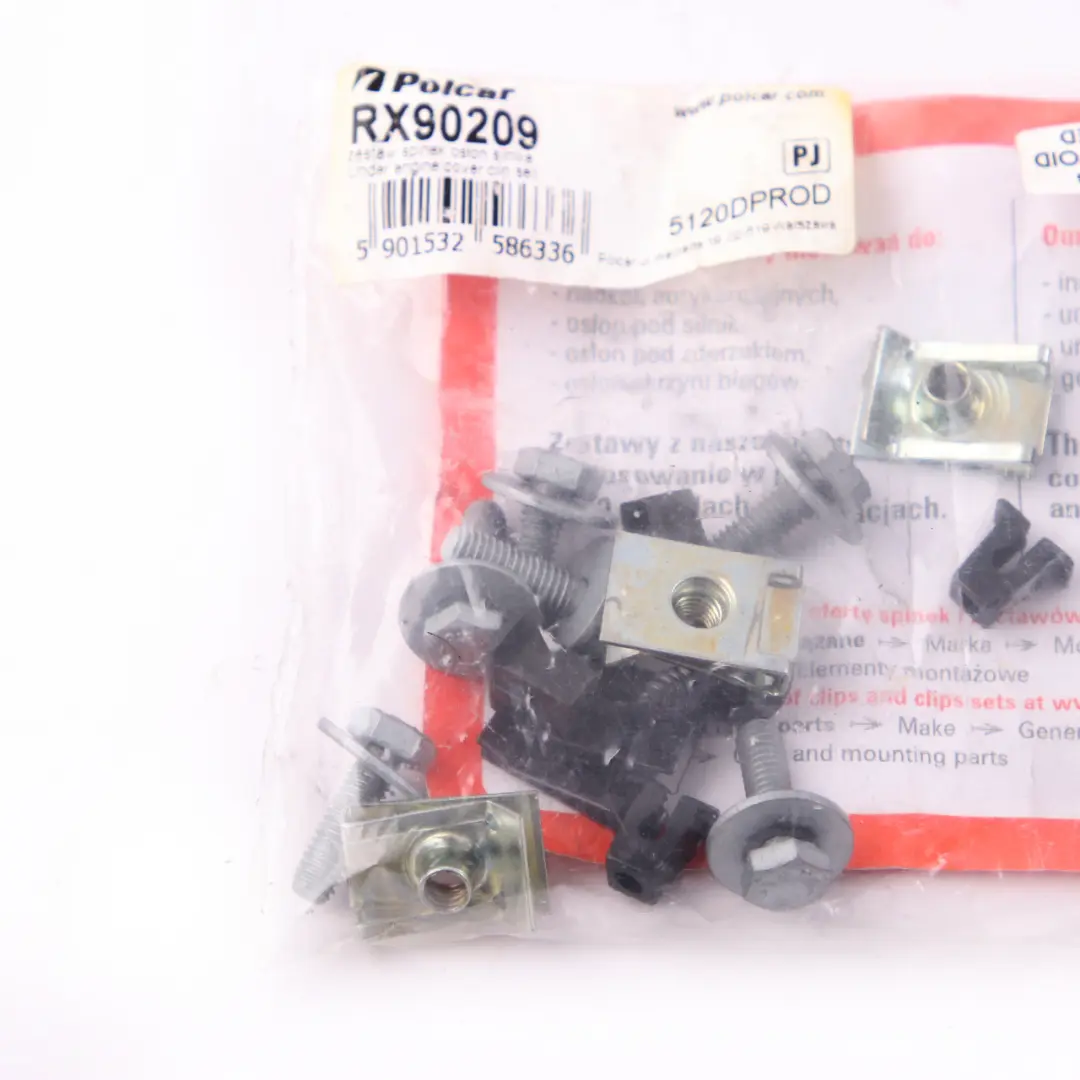 BMW E90 E91 Polcar Engine Underbonnet Shield Protection Screen Clips Screws Set - SKU Clips Set E90 - Part number Clips Set E90