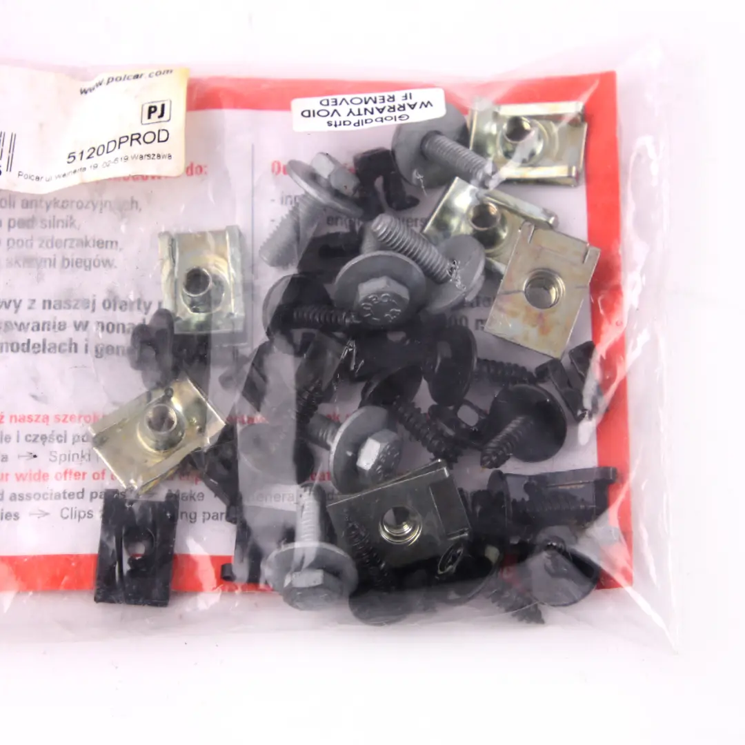 BMW E90 E91 Polcar Engine Underbonnet Shield Protection Screen Clips Screws Set - SKU Clips Set E90 - Part number Clips Set E90