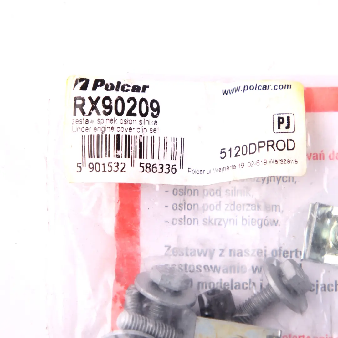 Polcar Engine Underbonnet Shield Protection Screen Clips Screws Set to BMW E90 E91 with Part number Clips Set E90 BMW E90 E91 Polcar Engine Underbonnet Shield Protection Screen Clips Screws Set - SKU Clips Set E90 - Part number Clips Set E90
