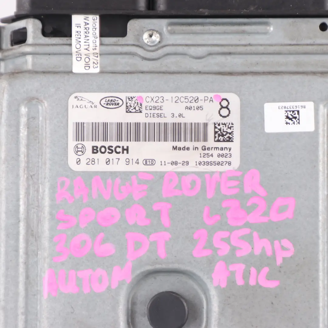Land Rover Range Rover Sport 3.0d Diesel Engine Control Unit ECU CX23-12C520-PA - SKU CX2312C520PA - Part number CX2312C520PA