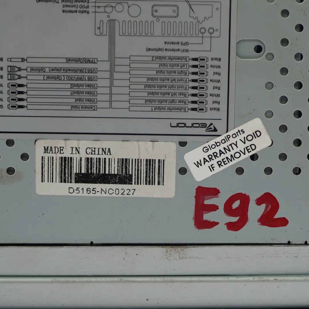 BMW E92 Eonon Radio Nawigacja Ekran 7" - SKU D5165-1 - Numer Części D5165