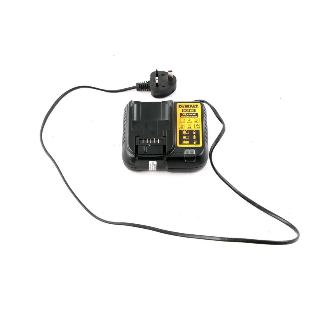 DeWalt Fast Li-Ion Lithium-Ion Battery Charger Charging Unit XR to with Part number DCB107 DeWalt Fast Li-Ion Lithium-Ion Battery Charger Charging Unit XR - SKU DCB107 - Part number DCB107