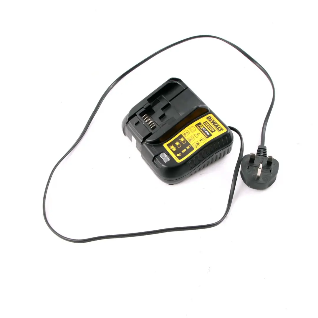 DeWalt Fast Li-Ion Lithium-Ion Battery Charger Charging Unit XR to with Part number DCB107 DeWalt Fast Li-Ion Lithium-Ion Battery Charger Charging Unit XR - SKU DCB107 - Part number DCB107