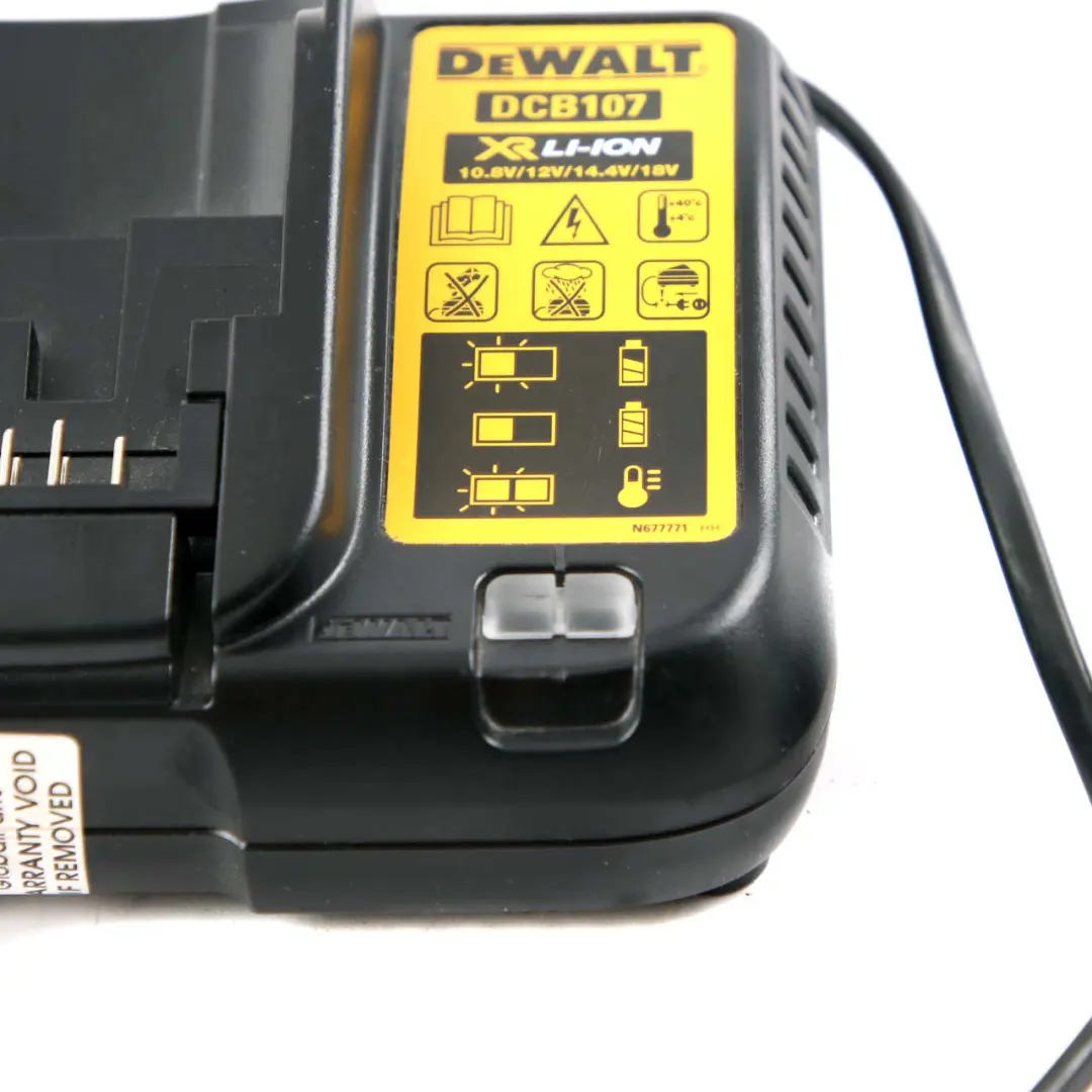 DeWalt Fast Li-Ion Lithium-Ion Battery Charger Charging Unit XR to with Part number DCB107 DeWalt Fast Li-Ion Lithium-Ion Battery Charger Charging Unit XR - SKU DCB107 - Part number DCB107
