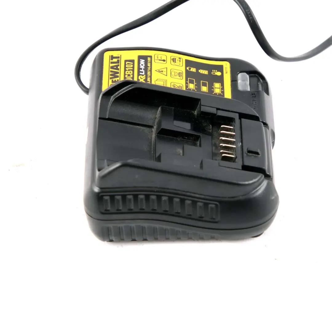 DeWalt Fast Li-Ion Lithium-Ion Battery Charger Charging Unit XR to with Part number DCB107 DeWalt Fast Li-Ion Lithium-Ion Battery Charger Charging Unit XR - SKU DCB107 - Part number DCB107