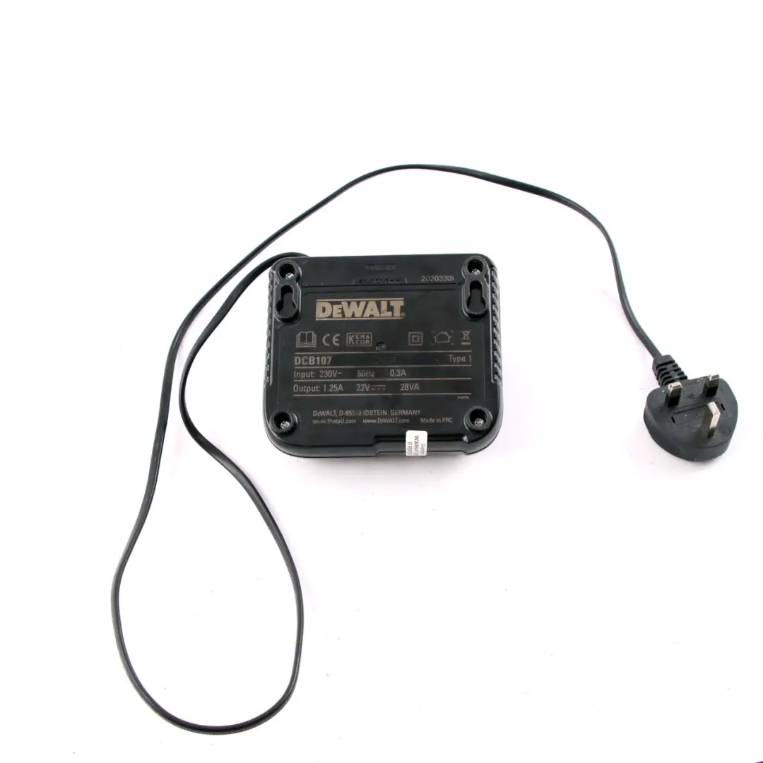 DeWalt Fast Li-Ion Lithium-Ion Battery Charger Charging Unit XR to with Part number DCB107 DeWalt Fast Li-Ion Lithium-Ion Battery Charger Charging Unit XR - SKU DCB107 - Part number DCB107