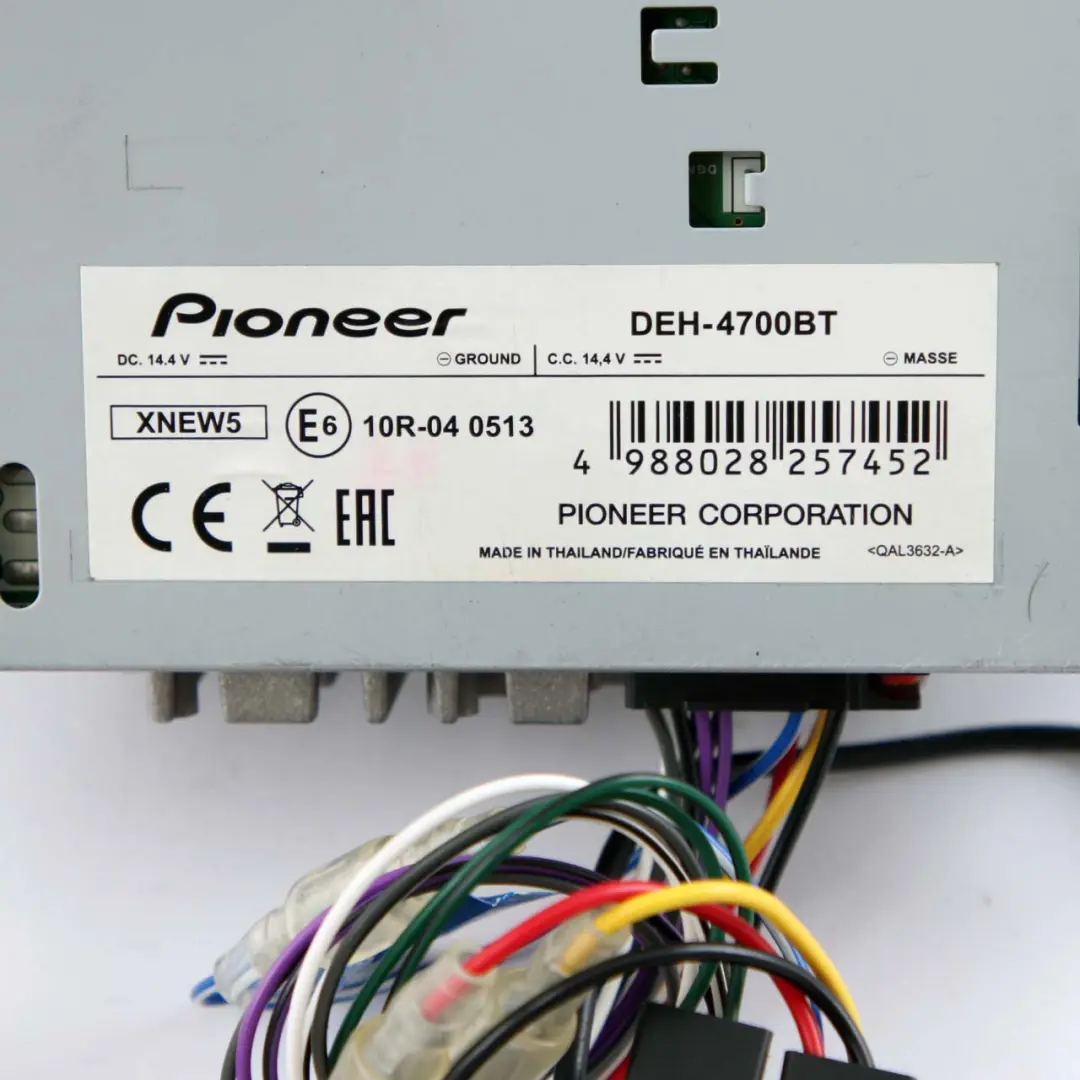  Genuine Pioneer Bluetooth USB AUX Audio Player 1 DIN - SKU DEH-4700BT - Part number DEH-4700BT