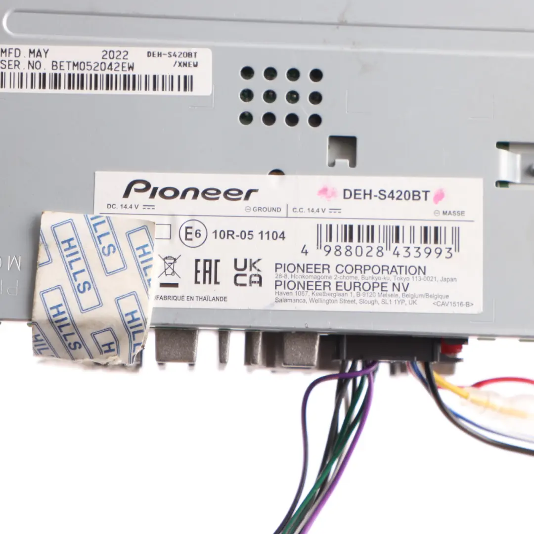  Genuine Pioneer Radio Player CD Bluetooth USB AUX Audio - SKU DEH-S420BT - Part number DEH-S420BT