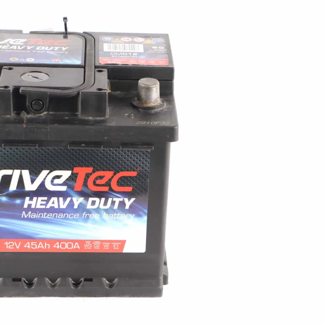  DriveTec Heavy Duty 12V Accumulator Battery 45Ah 400A DM012 - SKU DriveTec Heavy Duty 45Ah Accumulator - Part number DriveTec Heavy Duty 45Ah Accumulator