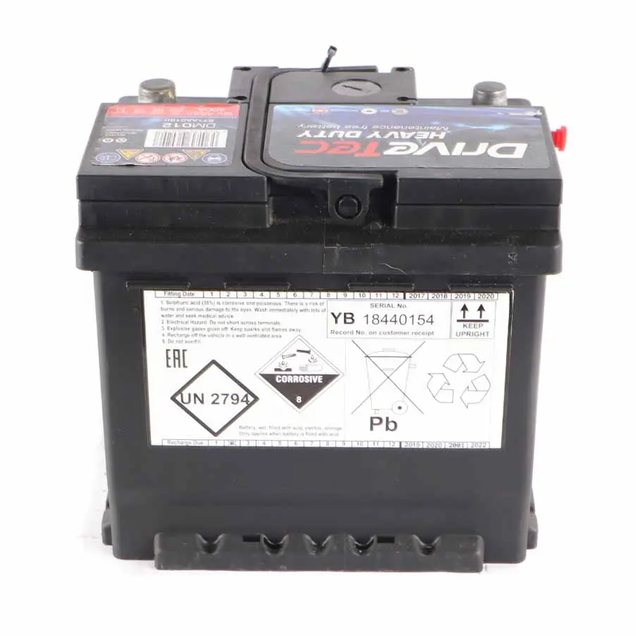  DriveTec Heavy Duty 12V Accumulator Battery 45Ah 400A DM012 - SKU DriveTec Heavy Duty 45Ah Accumulator - Part number DriveTec Heavy Duty 45Ah Accumulator