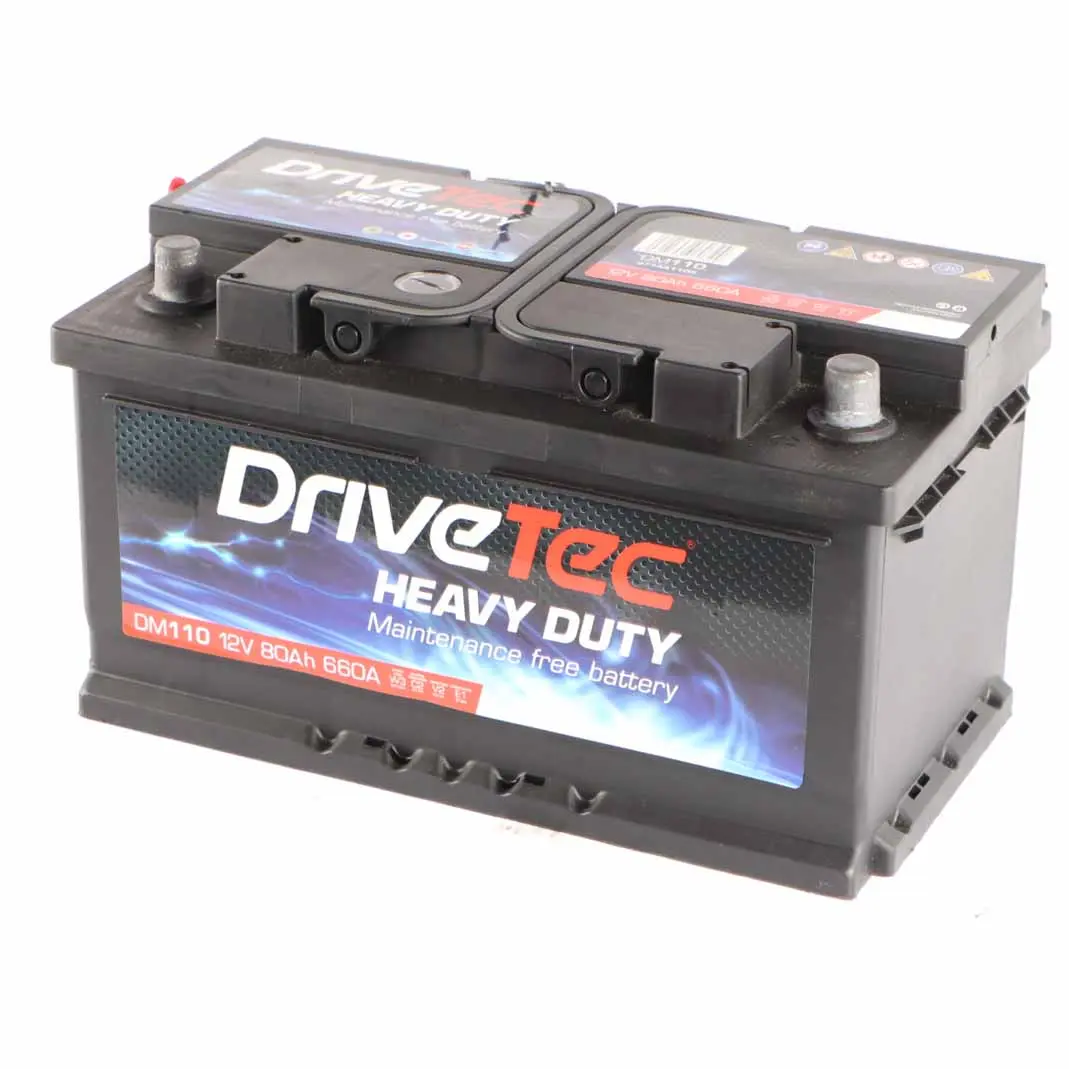  DriveTec Heavy Duty 12V Accumulator Battery 80Ah 660A DM110 - SKU DriveTec Heavy Duty 80Ah Accumulator - Part number DriveTec Heavy Duty 80Ah Accumulator