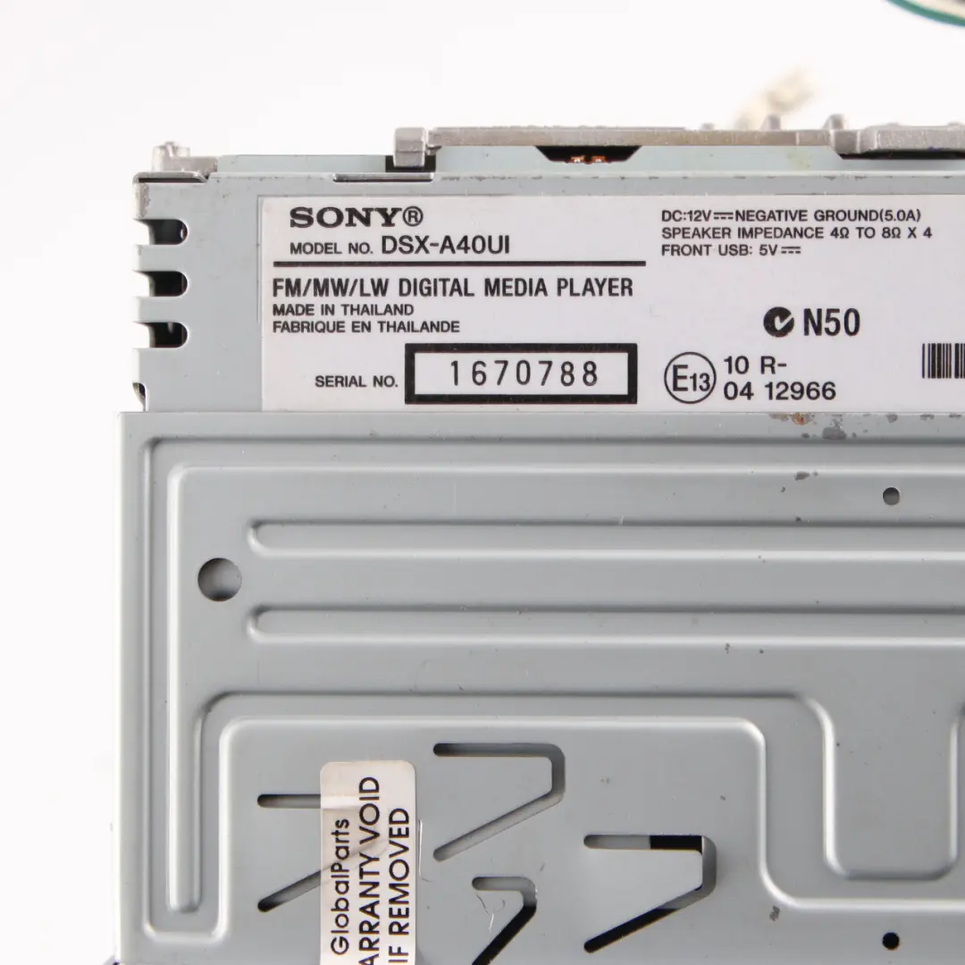 Genuine Sony USB AUX Stereo Audio Radio Player Head Unit to with Part number DSX-A40UI Genuine Sony USB AUX Stereo Audio Radio Player Head Unit - SKU DSX-A40UI - Part number DSX-A40UI