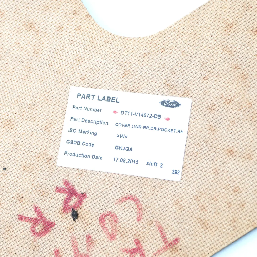 Ford Transit Connect MK2 Panneau garniture porte arrière droit - SKU DT11-V14072-DB - Numéro de pièce DT11-V14072-DB