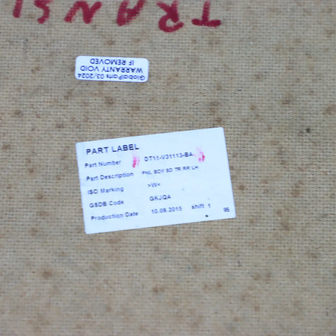 Porta posteriore sinistra Pannello copertura per Ford Transit Connect con numero di parte DT11-V31113-BA Ford Transit Connect Porta posteriore sinistra Pannello copertura - SKU DT11-V31113-BA - Numero di parte DT11-V31113-BA