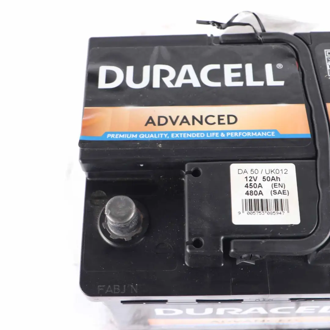 DURACELL Advanced Accumulator Battery 50Ah 450A 12V to with Part number Duracell 50Ah Accumulator DURACELL Advanced Accumulator Battery 50Ah 450A 12V - SKU Duracell 50Ah Accumulator - Part number Duracell 50Ah Accumulator
