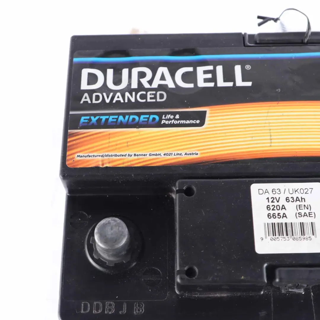  DURACELL Advanced Extended Accumulator Battery 63Ah 620A 12V - SKU Duracell 63Ah Accumulator - Part number Duracell 95Ah Accumulator