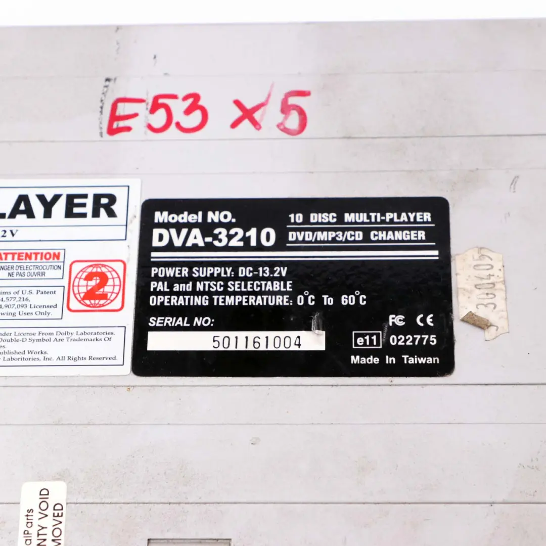 Genuine Volvo XC90 10-Disc CD DVD MP3 Changer Multi-Player  - SKU DVA-3210 - Part number DVA-3210
