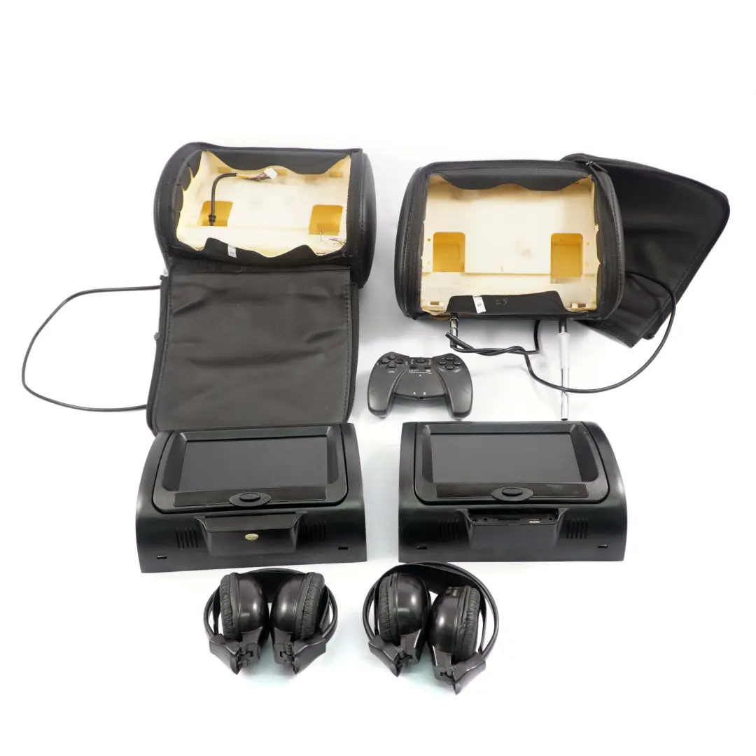 BMW X5 E53 Poggiatesta Sereen Sedile Anteriore Monitor Set Intrattenimento - SKU E53 Headrest Set - Numero di parte E53 Headrest Black