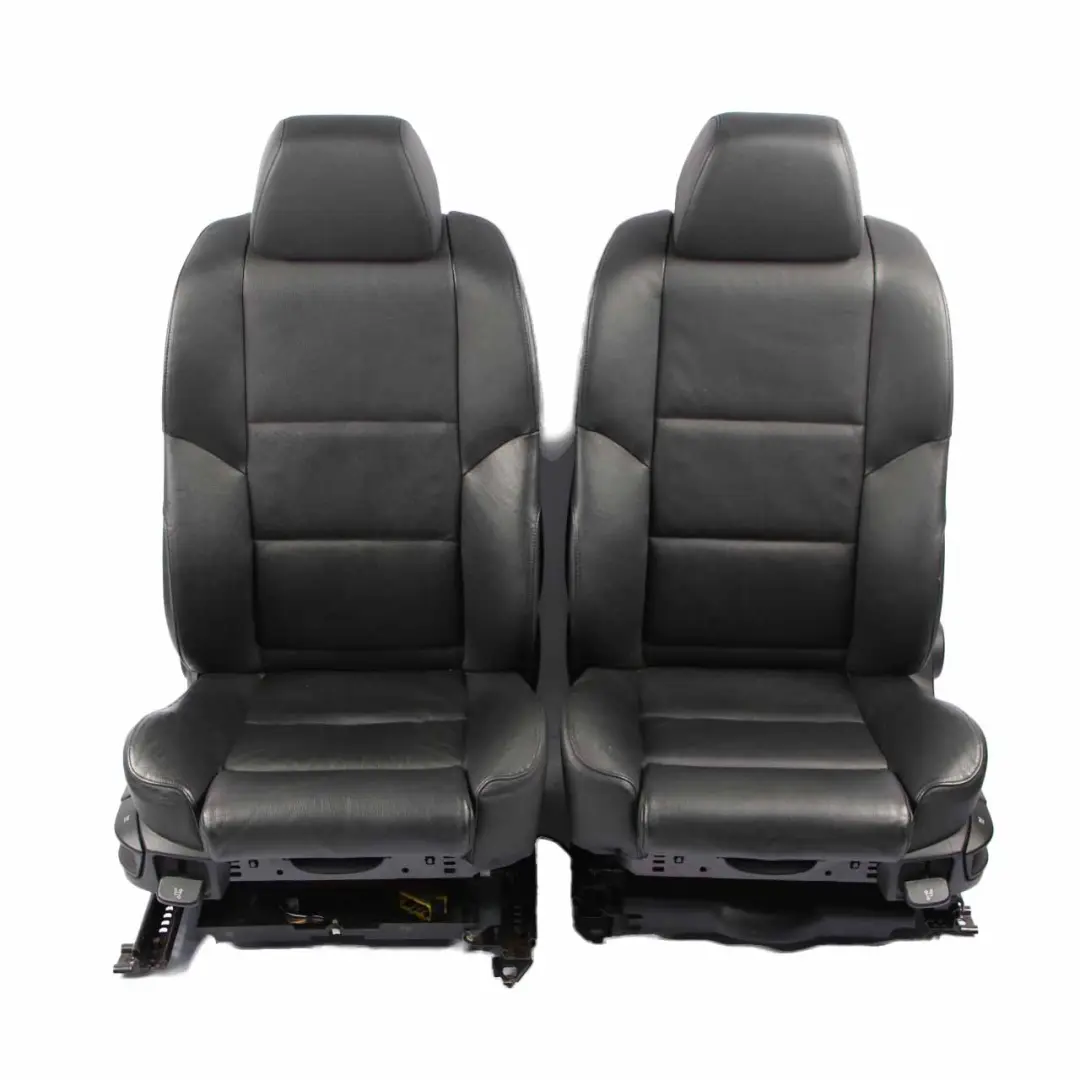 Heated Black Leather Front Sport Seats Driver Passenger Side to BMW E60 E61 with Part number E60 E61 Heated Black Leather Sport Front Seats BMW E60 E61 Heated Black Leather Front Sport Seats Driver Passenger Side - SKU E60 E61 Heated Black Leather Sport Front Seats - Part number E60 E61 Heated Black Leather Sport Front Seats