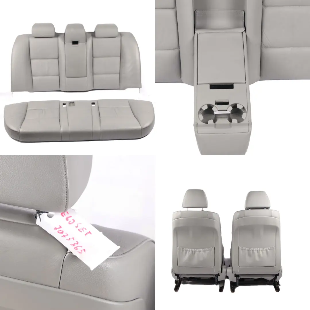Seats Grey Leather Seat Front Rear Interior Set Electric Memory to BMW E60 M Sport with Part number 7076665 BMW E60 M Sport Seats Grey Leather Seat Front Rear Interior Set Electric Memory - SKU E60 Grey Leather Sport Seats Set (LCAD) - Part number 7076665