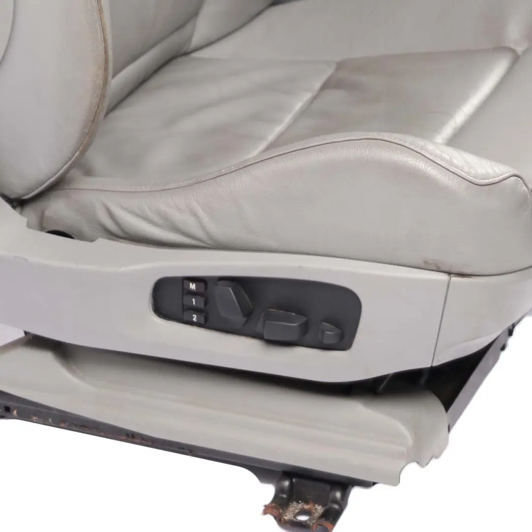 Seats Grey Leather Seat Front Rear Interior Set Electric Memory to BMW E60 M Sport with Part number 7076665 BMW E60 M Sport Seats Grey Leather Seat Front Rear Interior Set Electric Memory - SKU E60 Grey Leather Sport Seats Set (LCAD) - Part number 7076665