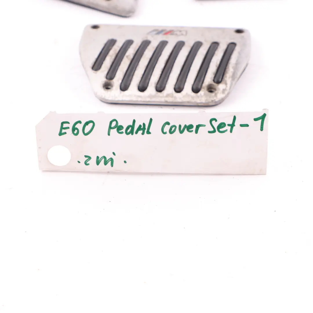 Aluminium Pedal Cover Set Automatic Transmission to BMW E87 E90 E60 M Performance with Part number E60 Pedal Cover Set BMW E87 E90 E60 M Performance Aluminium Pedal Cover Set Automatic Transmission - SKU E60 Pedal Cover Set-1 - Part number E60 Pedal Cover Set