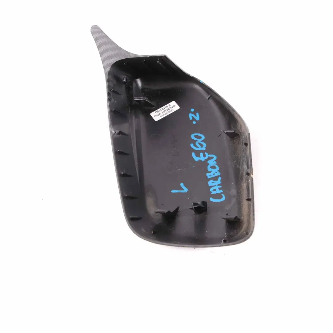  Wing Mirror Cover BMW E60 Left N/S Cap Casing Carbon - SKU E60 Wing Mirror Carbon - Part number E60 Carbon