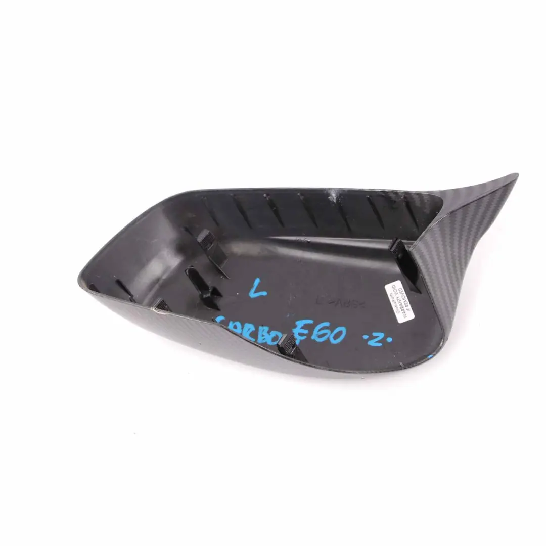  Wing Mirror Cover BMW E60 Left N/S Cap Casing Carbon - SKU E60 Wing Mirror Carbon - Part number E60 Carbon
