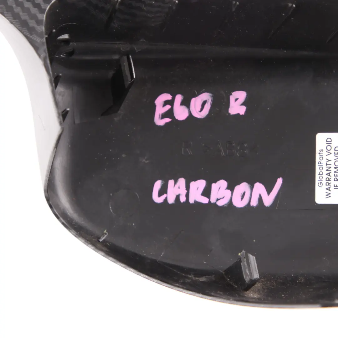 Wing Mirror Cover BMW E60 Right O/S Cap Casing Carbon to with Part number E60 Carbon Wing Mirror Cover BMW E60 Right O/S Cap Casing Carbon - SKU E60 Wing Mirror Cover Carbon - Part number E60 Carbon