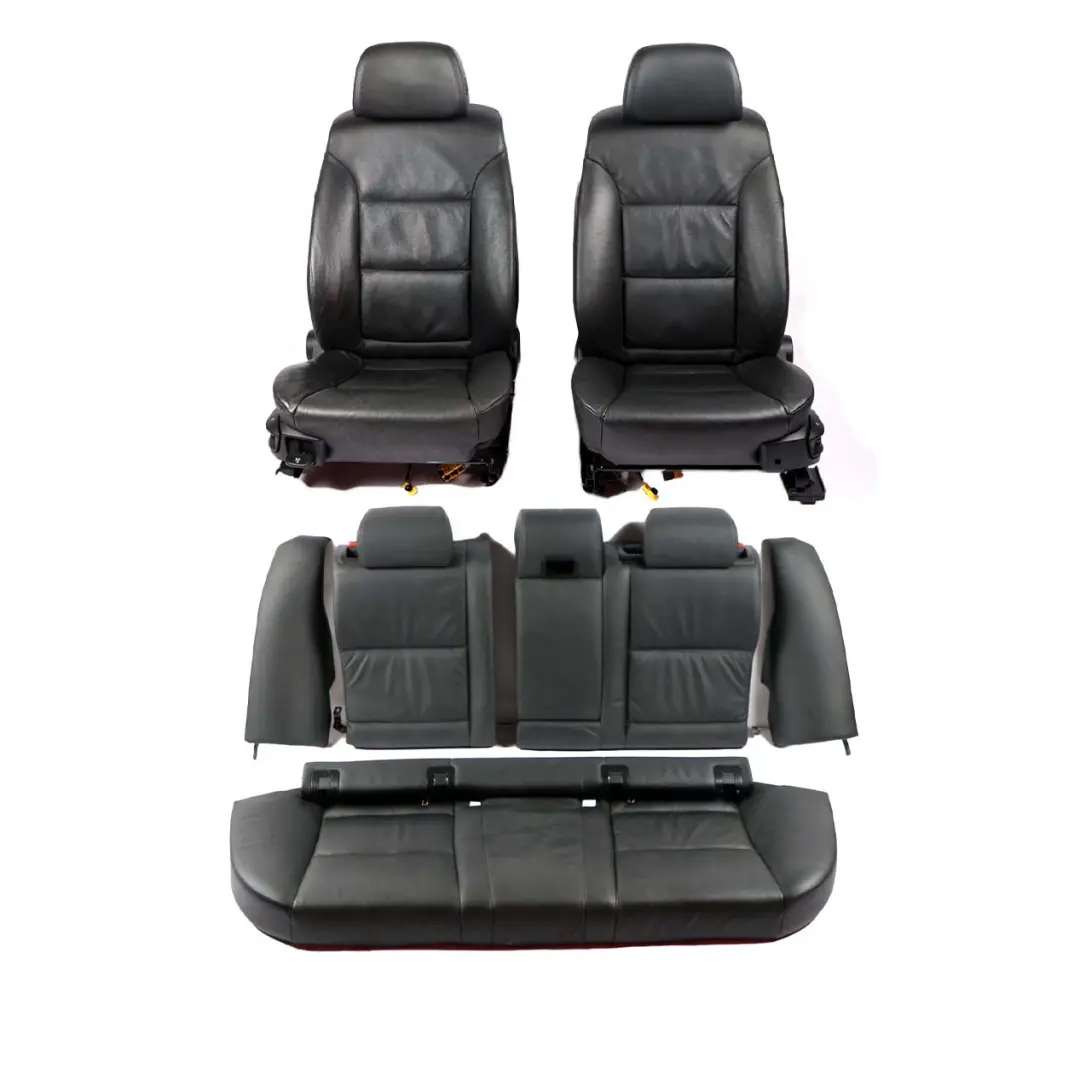 BMW E61 LCI Touring Heated Set Black Leather Interior Seats Seat with Door Cards - SKU E61 LCI Set Seats Black Leather-1 - Part number 7113103