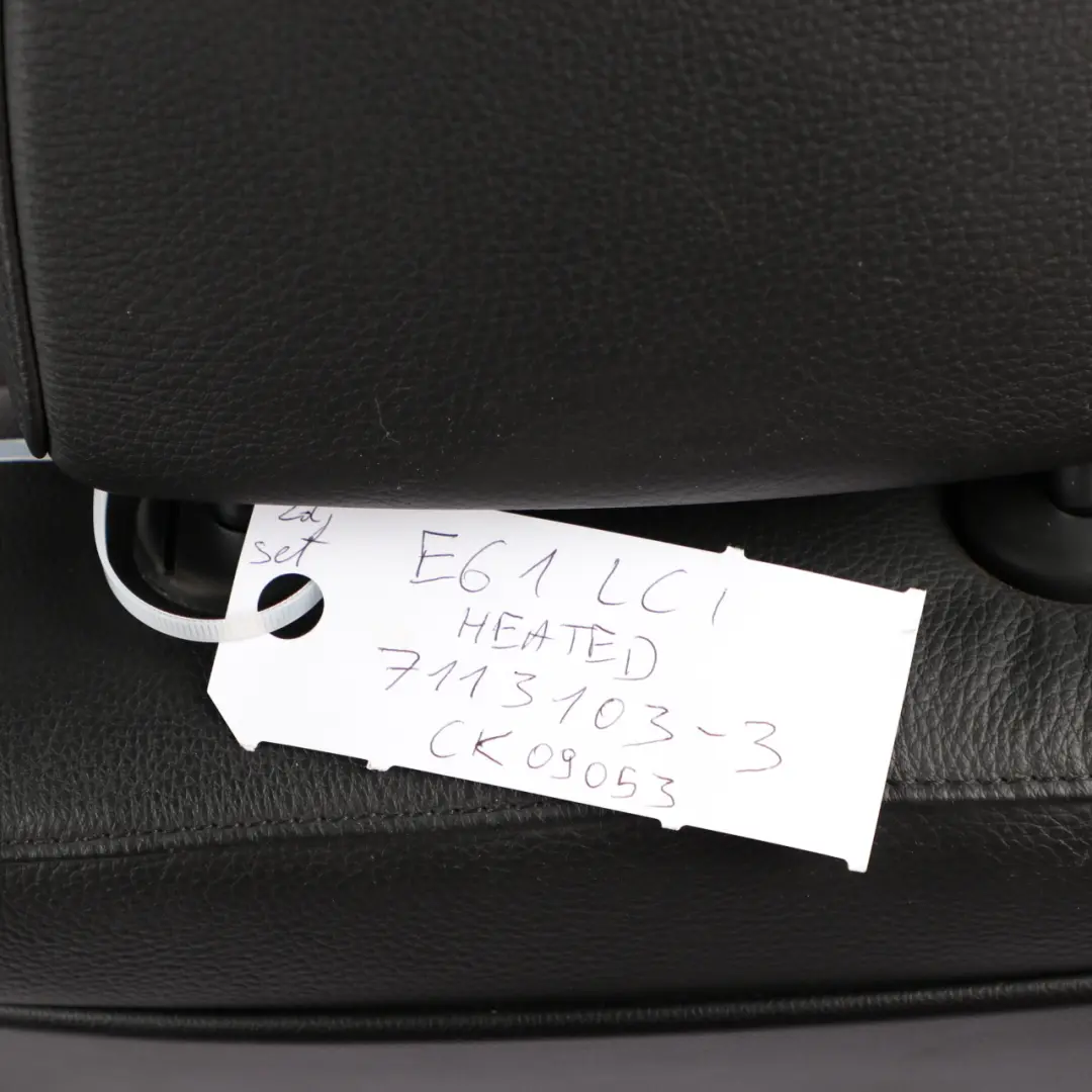 BMW E61 LCI Touring Heated Set Black Leather Interior Seats Seat with Door Cards - SKU E61 LCI Set Seats Black Leather-1 - Part number 7113103