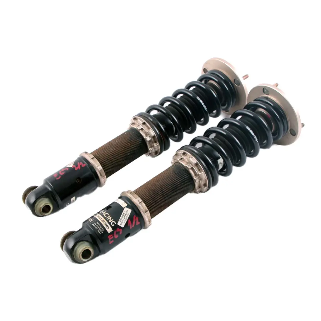 Left Right Adjustable Spring Shock Absorber Coilover Set to BMW Rear with Part number 62 200 206 BMW Rear Left Right Adjustable Spring Shock Absorber Coilover Set - SKU E63 BC Racing - Part number 62 200 206