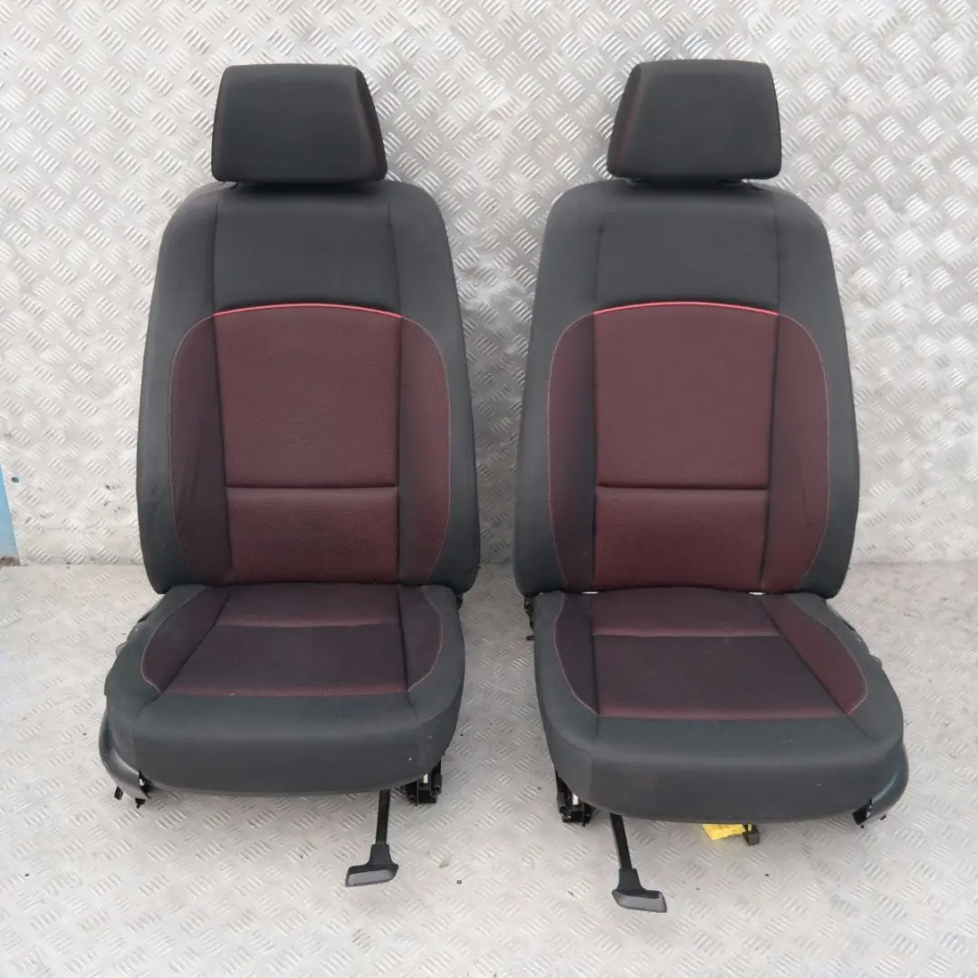 Cloth Interior Seats with Airbag and Door Cards Cranberry Red to BMW 1 SERIES with Part number E81 BMW 1 SERIES Cloth Interior Seats with Airbag and Door Cards Cranberry Red - SKU E81 Cranberry Red Cloth Seats - Part number E81