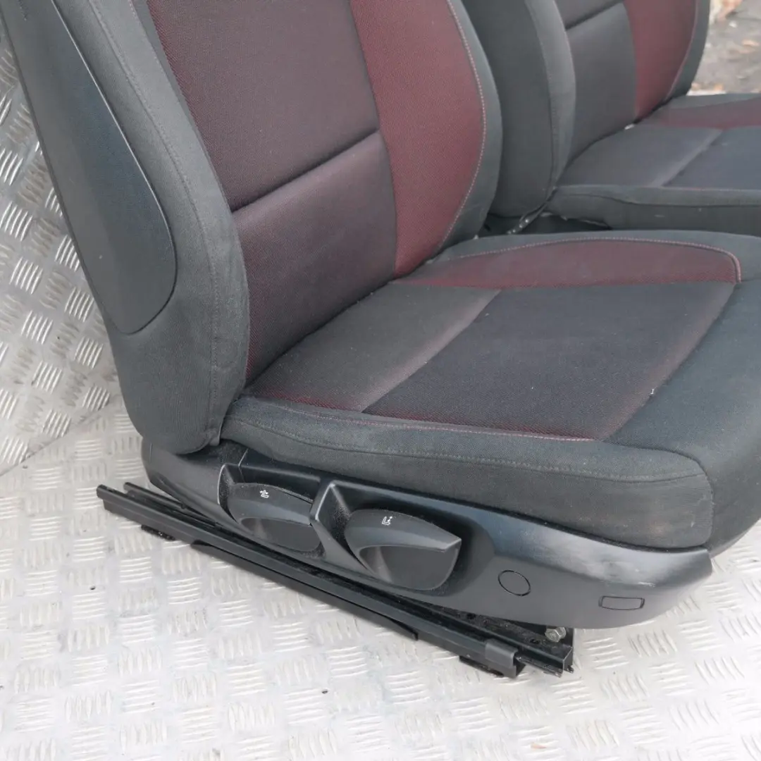 Cloth Interior Seats with Airbag and Door Cards Cranberry Red to BMW 1 SERIES with Part number E81 BMW 1 SERIES Cloth Interior Seats with Airbag and Door Cards Cranberry Red - SKU E81 Cranberry Red Cloth Seats - Part number E81