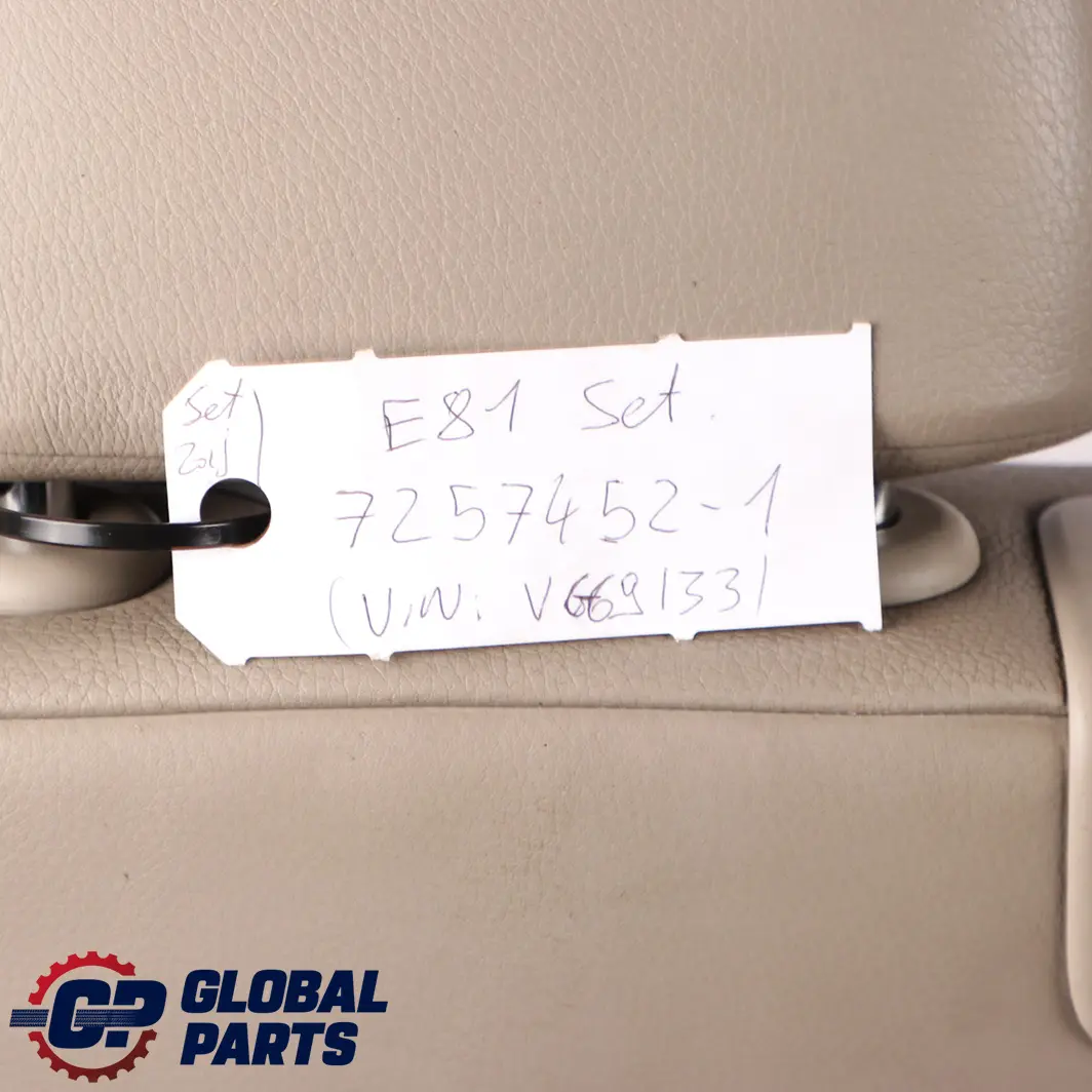 Beige Leather Interior Seats Seat with Door Cards to BMW 1 Series E81 M Sport with Part number 7257452 BMW 1 Series E81 M Sport Beige Leather Interior Seats Seat with Door Cards - SKU E81 M Sport Beige Leather Seats (LWA5) - Part number 7257452