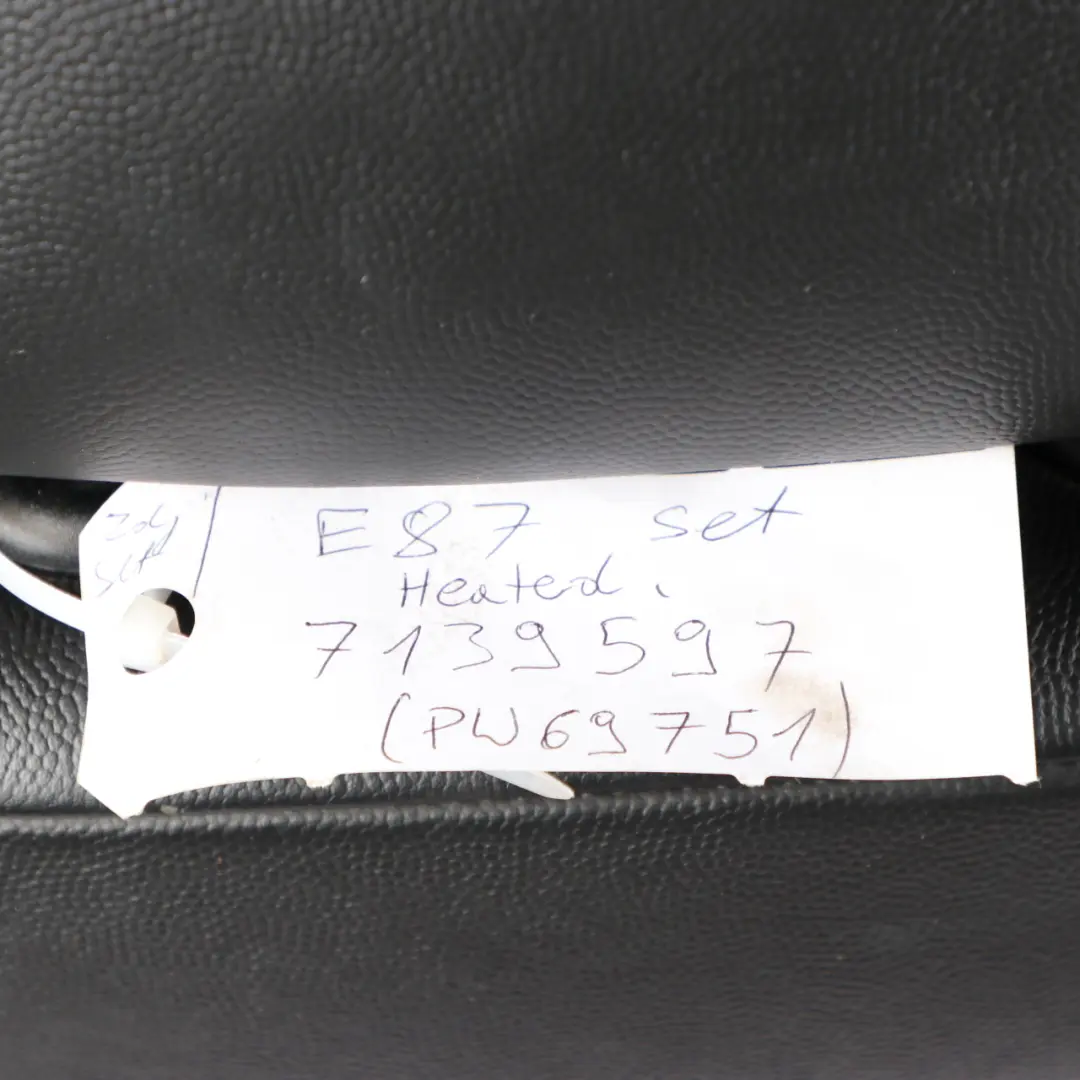 Heated Black Leather Interior Seats Front Rear Seat with Airbag to BMW 1 Series E87 with Part number 7139597 BMW 1 Series E87 Heated Black Leather Interior Seats Front Rear Seat with Airbag - SKU E87 Black Leather Seats-1 - Part number 7139597