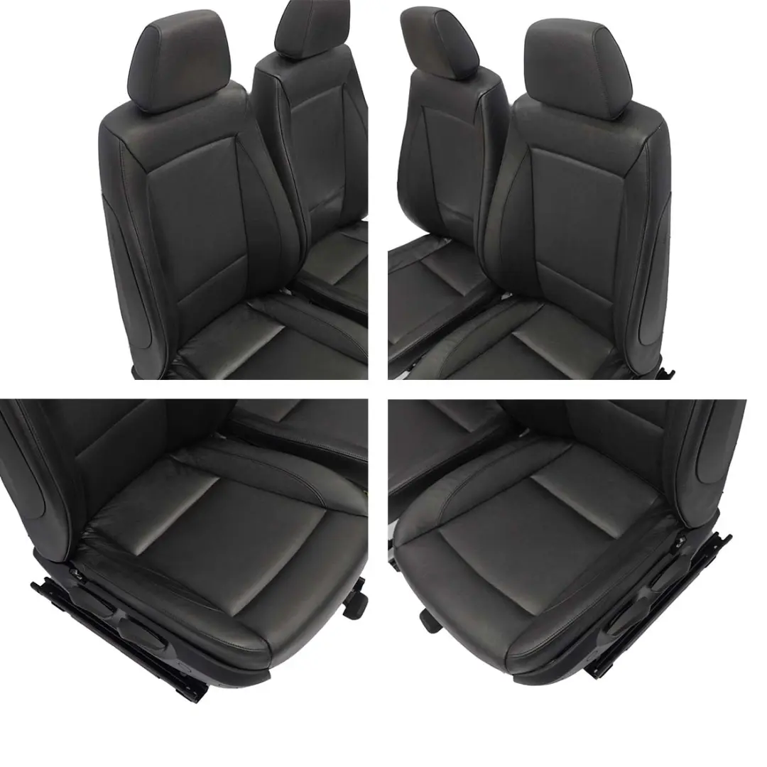 BMW Komplet foteli fotel kanapa czarna skóra - SKU E87 Black Leather Seats - Numer Części E87