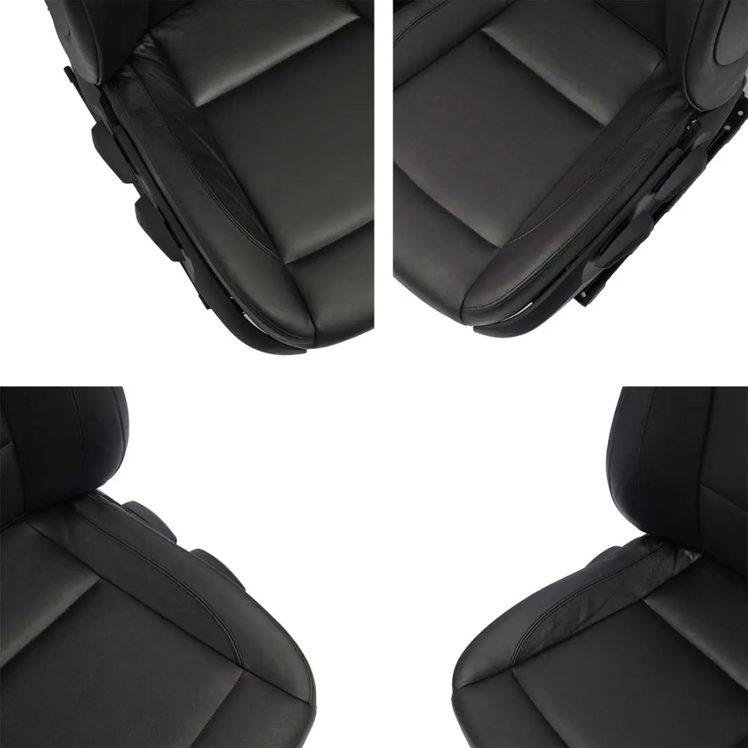 BMW Komplet foteli fotel kanapa czarna skóra - SKU E87 Black Leather Seats - Numer Części E87