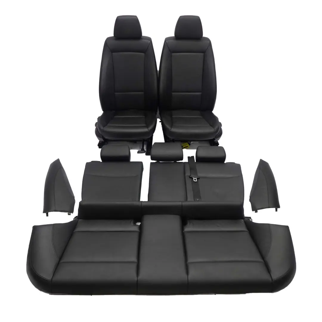 BMW Komplet foteli fotel kanapa czarna skóra - SKU E87 Black Leather Seats - Numer Części E87