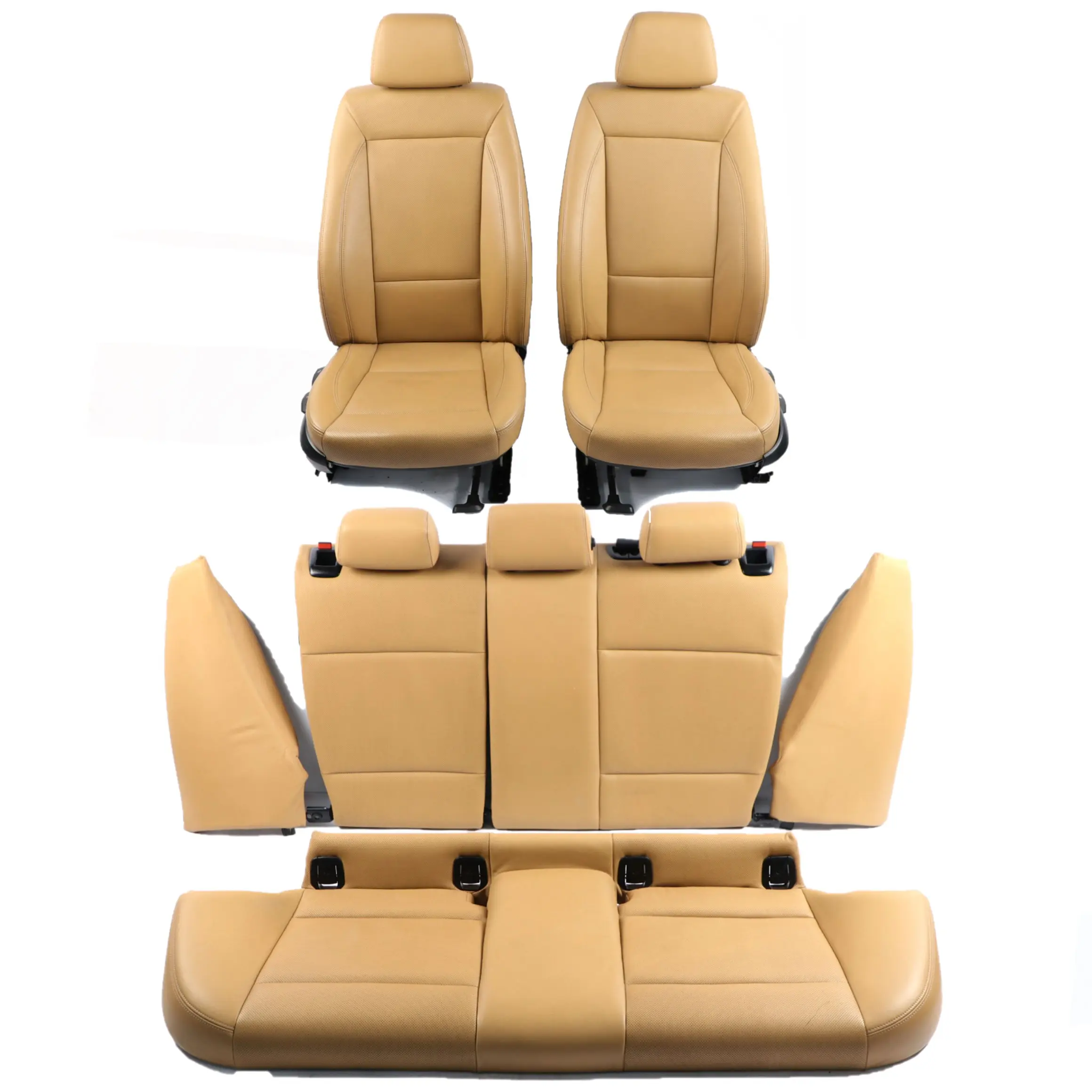 BMW E87 LCI Scaune Piele Maro Interior Perforat Față Spate Panouri Uși