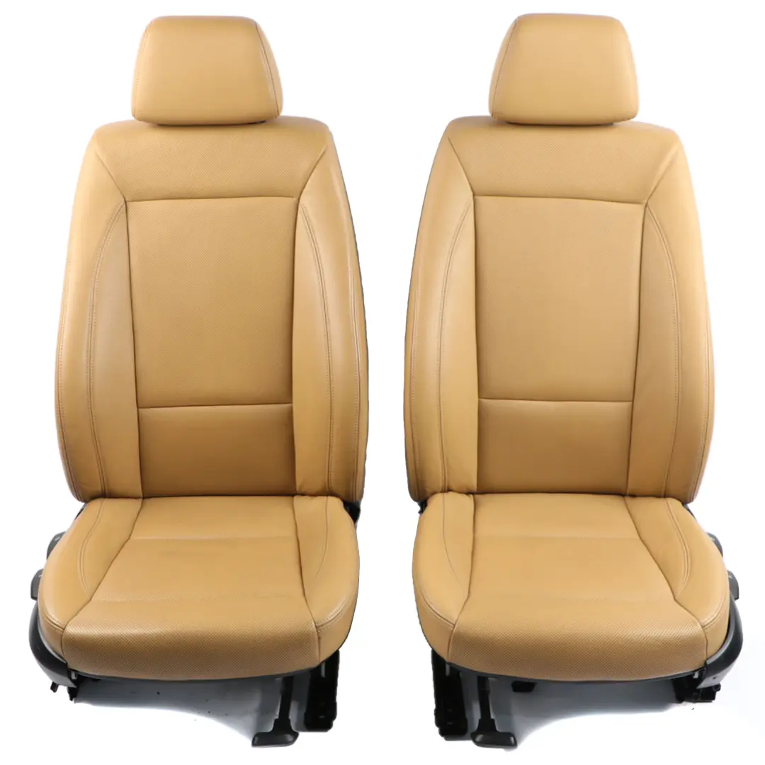  Leather Seats BMW E87 LCI Brown Interior Seat Perforated Front Rear Door Cards - SKU E87 LCI Seats Brown Leather Set - Part number E87 LCI Seats Brown Leather Set