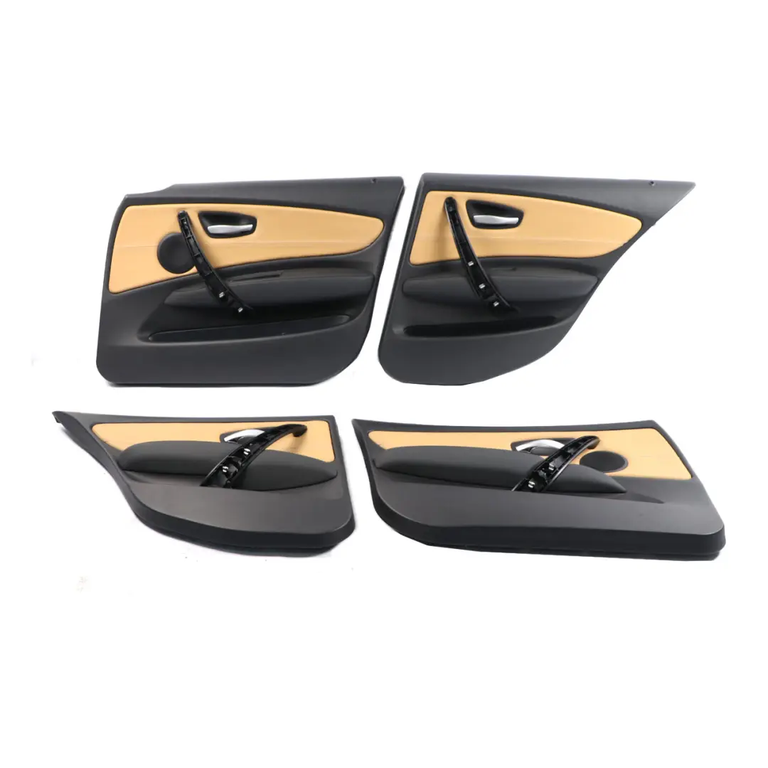  Leather Seats BMW E87 LCI Brown Interior Seat Perforated Front Rear Door Cards - SKU E87 LCI Seats Brown Leather Set - Part number E87 LCI Seats Brown Leather Set